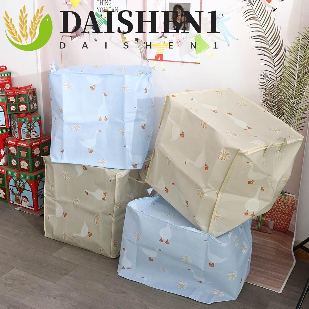 Daishen1 กระเป๋าผ้านวม กันฝุ่น กันชื้น ลายการ์ตูน พับได้ ขนาดใหญ่ สําหรับจัดเก็บเสื้อผ้า ผ้าห่ม
