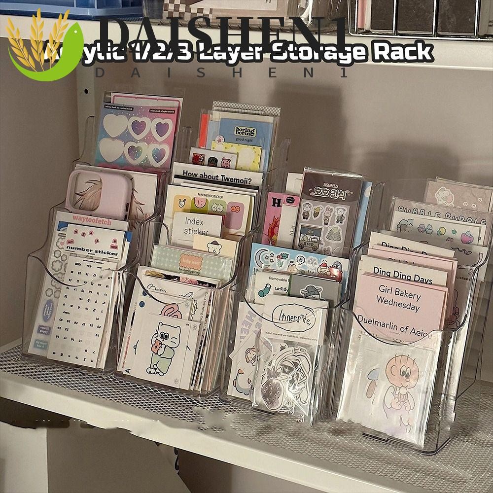 Daishen1 ตะกร้าอะคริลิคใส แบบแขวน จัดระเบียบเครื่องสําอาง ตั้งโต๊ะ สไตล์มินิมอล