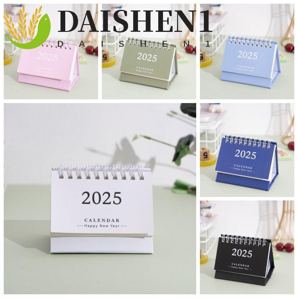 Daishen1 2024-2025 ปฏิทิน, ปฏิทินตั้งโต๊ะขนาดเล็ก 18 เดือนที่สร้างสรรค์, ผู้จัดงานเวลาหนา 2025 แบบพกพายืนพลิกปฏิทินอุปกรณ์สํานักงาน