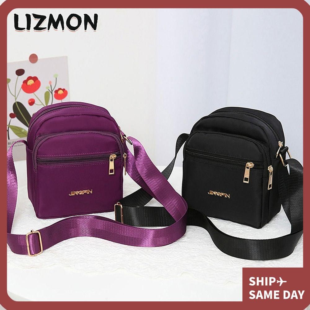 Lizmon Phone Bag, Nylon Multi-layer Shoulder Bag, Portable Small Square Bag Crossbody Bag for Woman