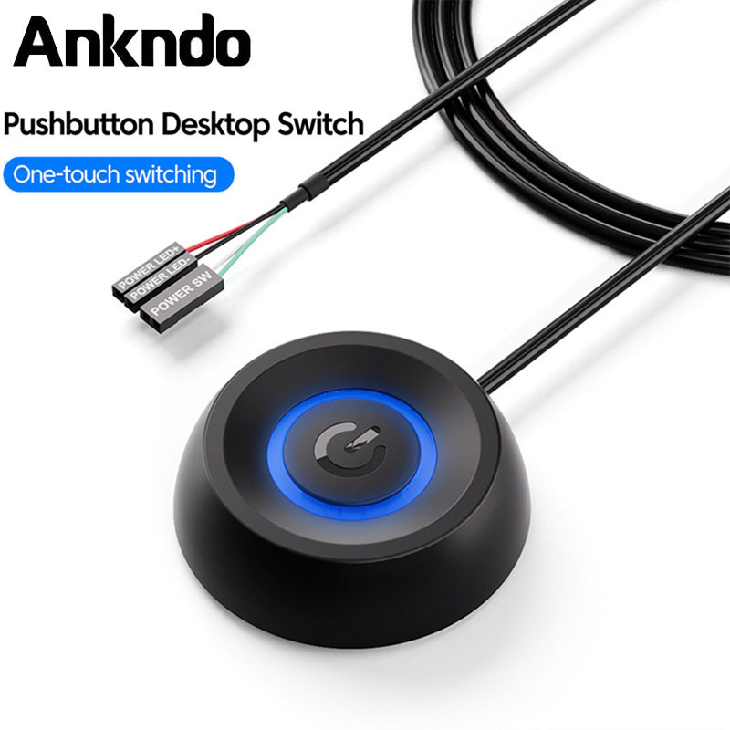 คอมพิวเตอร์เดสก์ท็อปสวิทช์ 1.8M ไฟ LED PC เมนบอร์ดภายนอกเริ่มต้นเปิด/ปิดปุ่มสายต่อสําหรับ Home Office