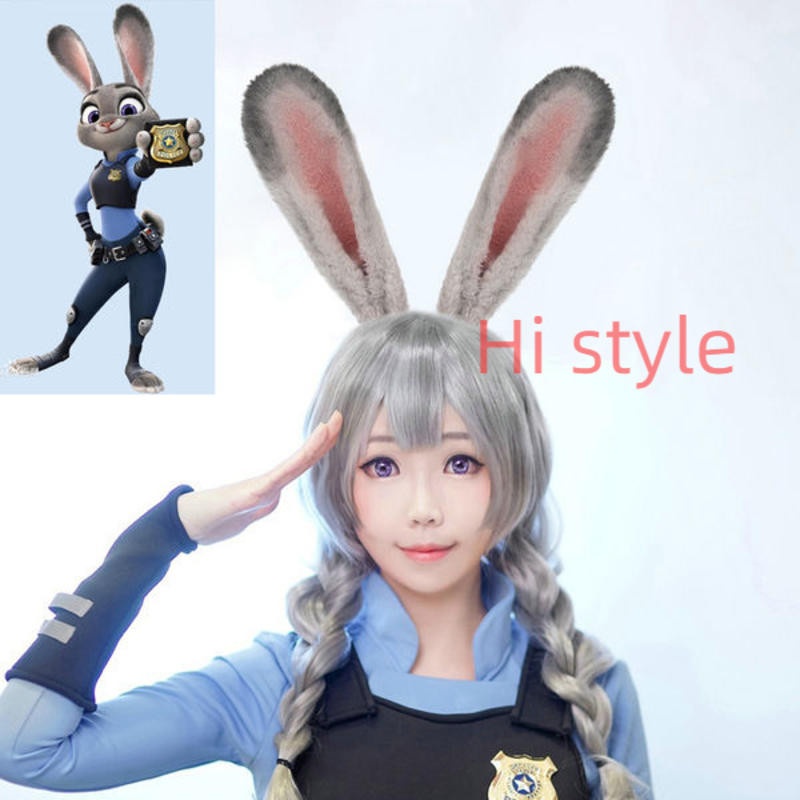 Zootopia Judy Hopps Police officer ที่คาดผมหูกระต่ายคอสเพลย์จําลองสัตว์หู