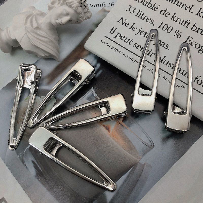 COD-ในไทย💖Ins Style Hair Clip กลวงออกกิ๊บสีทึบ คลิปปากเป็ดที่ละเอียดอ่อน-Kri
