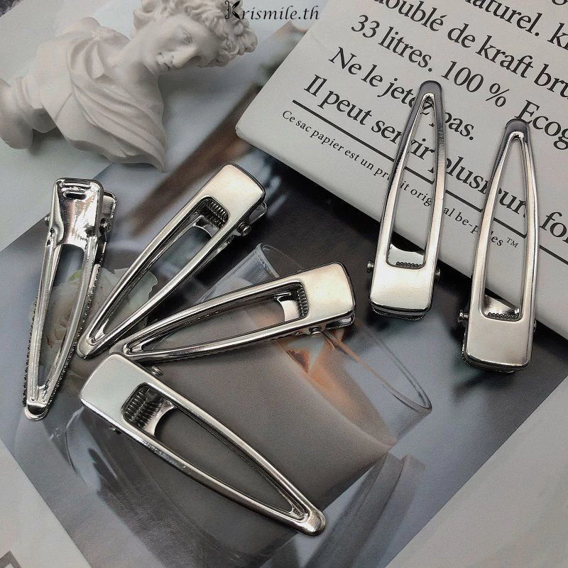 COD-ในไทย💖Ins Style Hair Clip กลวงออกกิ๊บสีทึบ คลิปปากเป็ดที่ละเอียดอ่อน-Kri
