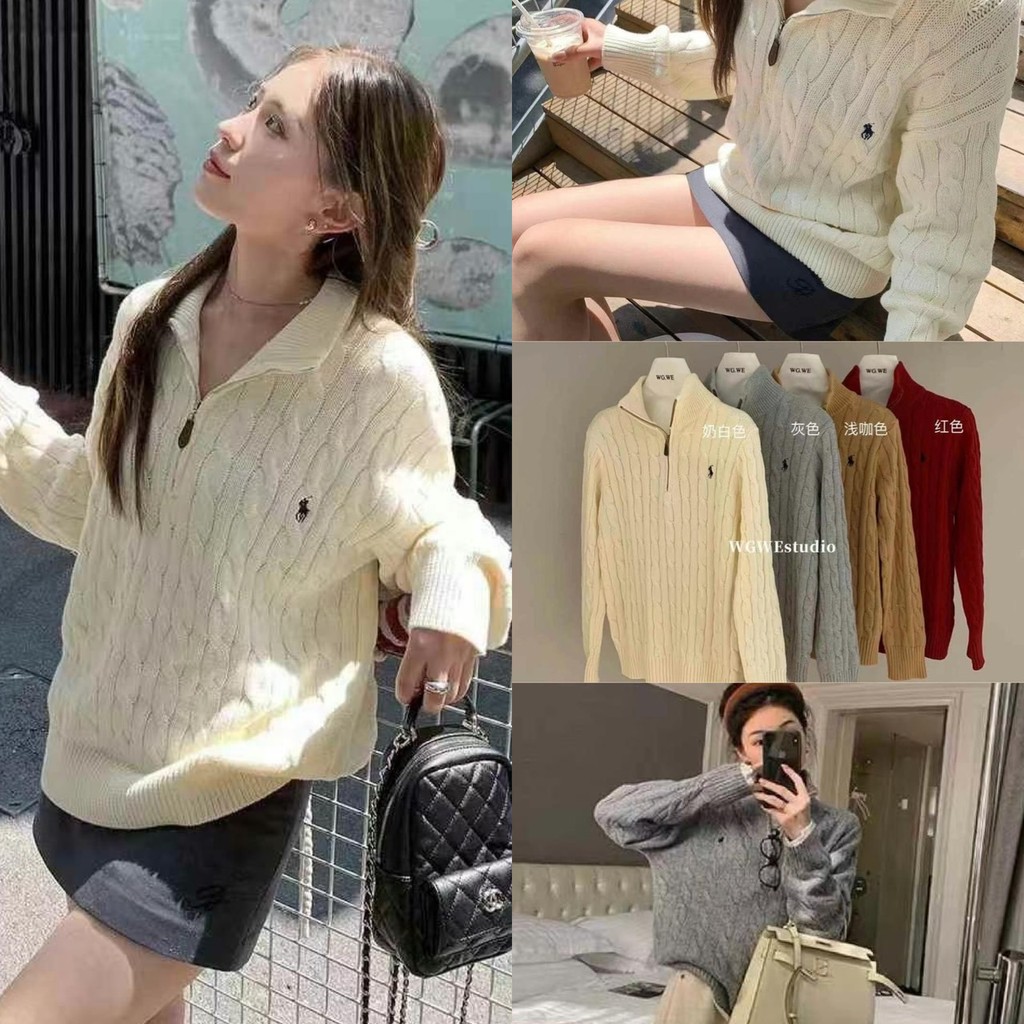 เสื้อแขนยาวไหมพรมเนื้อนิ่ม ทอลายสวยค่ ทรงเกาหลี ทรงน่ารัก แฟชั่นเกาหลี TAG WG.WE