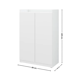 Koncept Furniture ตู้รองเท้า รุ่น Pura ขนาด 80 ซม. สีขาว (80x40x120 ซม.) แบรนด์ KONCEPT FURNITURE