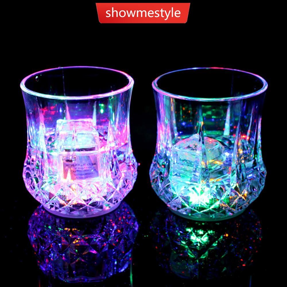 Sms 70ml ถ้วยกระพริบไวน์เบียร์ Whisky แก้วน้ําเครื่องดื่มแก้ว LED อัตโนมัติเรืองแสงถ้วย Party อุปกรณ์ตกแต่ง O3Y3