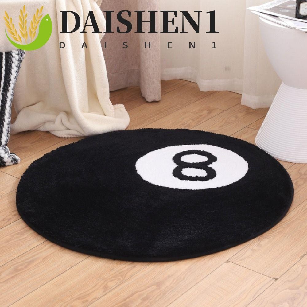 Daishen1 (TPR rubber base/dot plastic cloth base randomly shipped)พรมปูพื้น ผ้ากํามะหยี่ขนนิ่ม ทรงกลม 8 ลูก 8 ลูก กันลื่น สีดํา สําหรับตกแต่ง