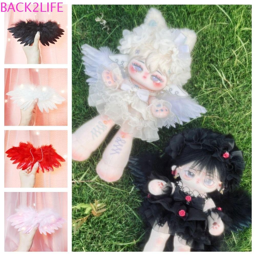 Back2life ตุ๊กตาผ้าฝ้ายปีก, ตุ๊กตาตุ๊กตาน่ารักไอดอลตุ๊กตา Plush Wing, DIY ของเล่นนุ่มเกาหลี Kpop 20 ซม.ตุ๊กตา Feather ปีกเล่นบ้าน