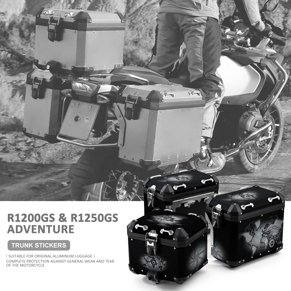 Yสติกเกอร์ติดมอเตอร์ไซค์เคสสำหรับ BMW R 1200 GS R1200GS ADV R1250GS ผจญภัยกล่องเก็บของอลูมิเนียมรูปล