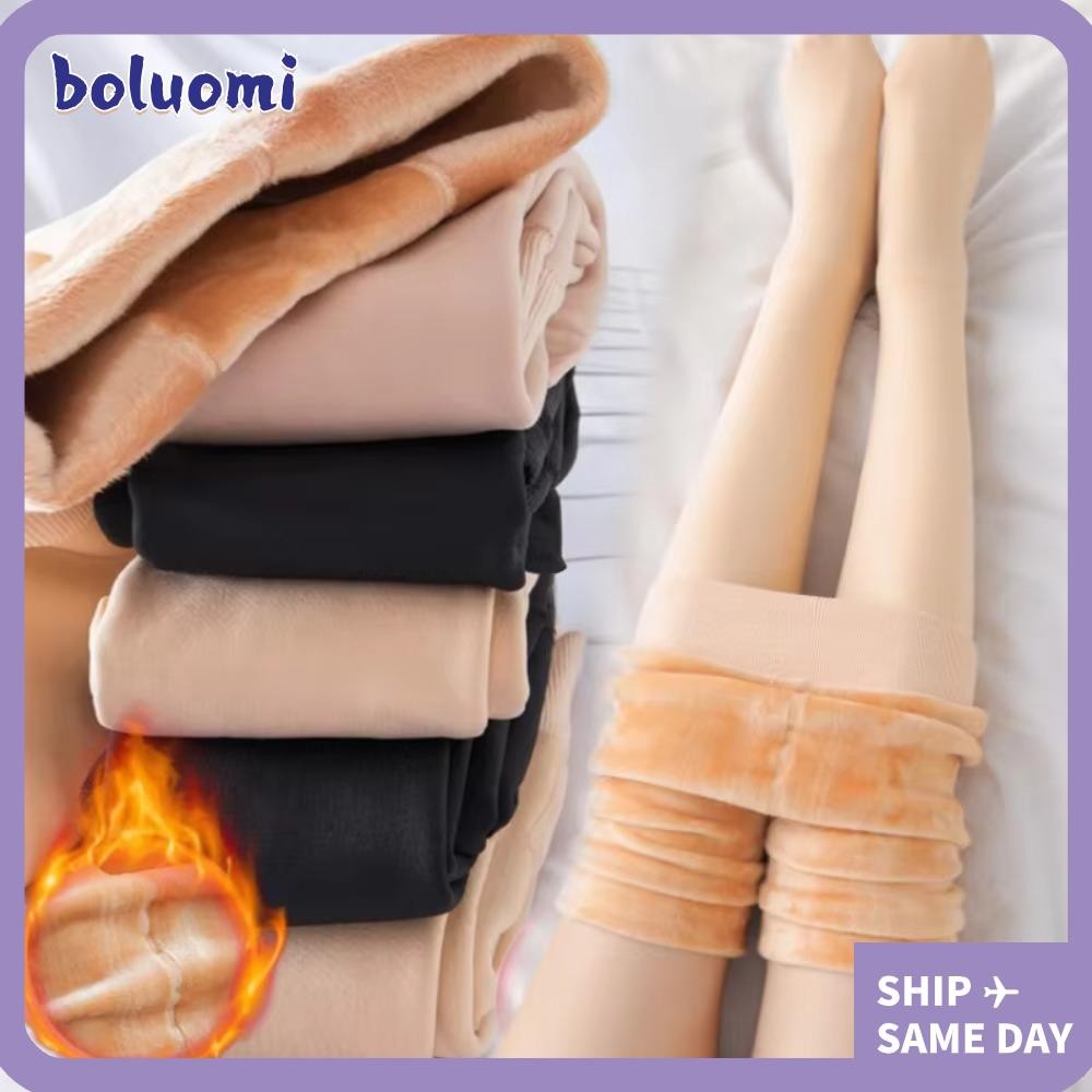 Bolumi ถุงน่องความร้อน, ถุงน่องขนแกะโปร่งแสงที่อบอุ่น, แฟชั่น Thicken Plush Elastic Thermal Pantyhose ผู้หญิง