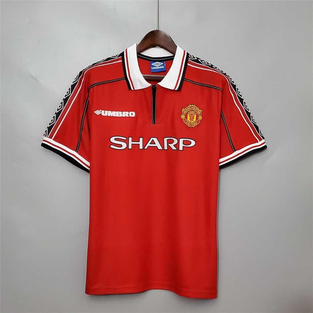 ย้อนยุค การแก้ไข 1998 เสื้อแมนยูเหย้าเสื้อฟุตบอลและเสื้อสําหรับ ส-2เอ็กแอล,สามารถเพิ่มชื่อและจํานวนของคุณได้