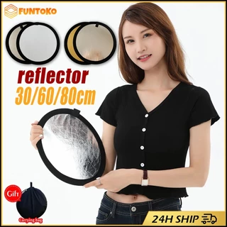 สินค้ามีคุณภาพ ขนาด80ซม.แผ่นสะท้อนแสงถ่ายรูป แผ่นรีเฟครวมแสง 2in1