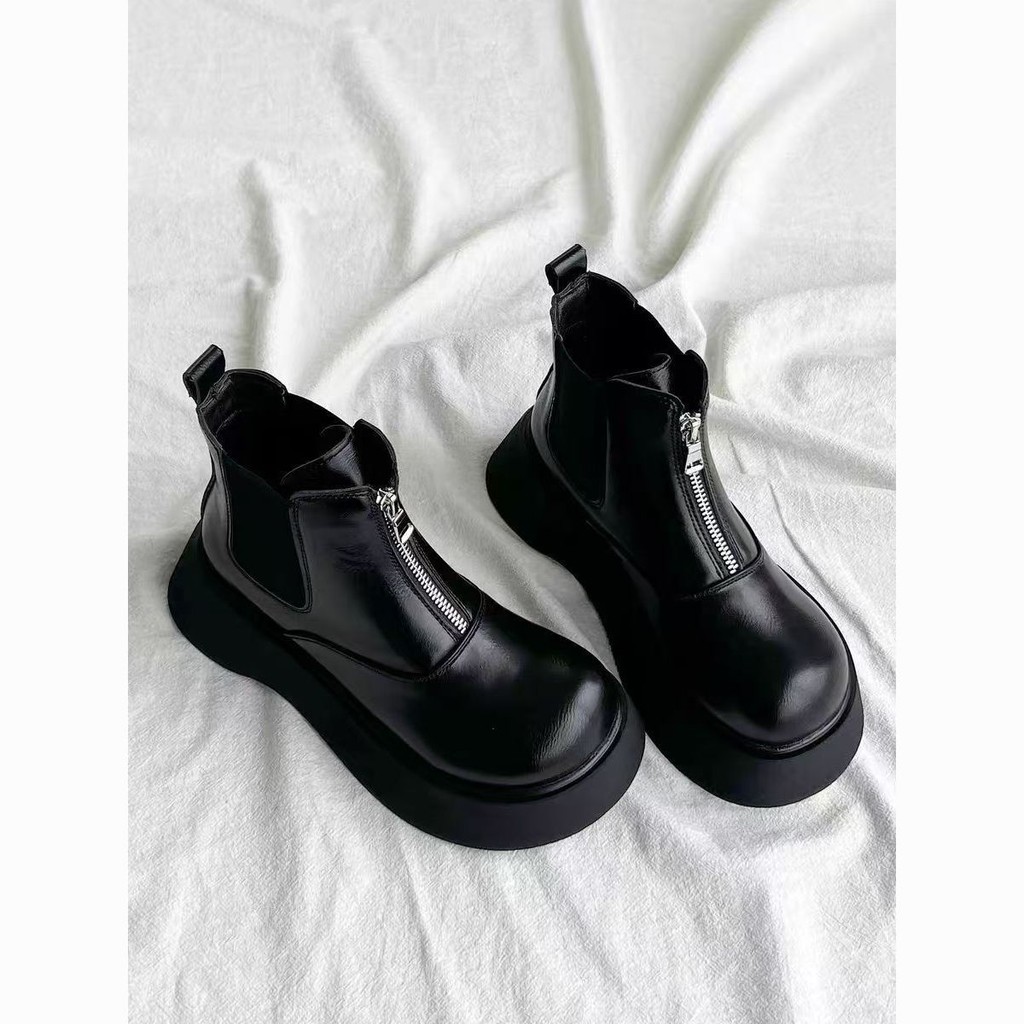 Knight Boots Mid-tube Boots กันลื่นสวมใส่ด้านนอกแฟชั่นระดับไฮเอนด์