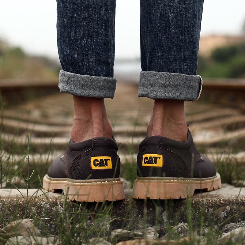 คุณภาพดั้งเดิมCaterpillar 1904 เครื่องมือต่ําสุด Martin รองเท้าผู้ชายและผู้หญิงหนังกันน้ํา Non-slip Martin รองเท้า A9NO 4NFX