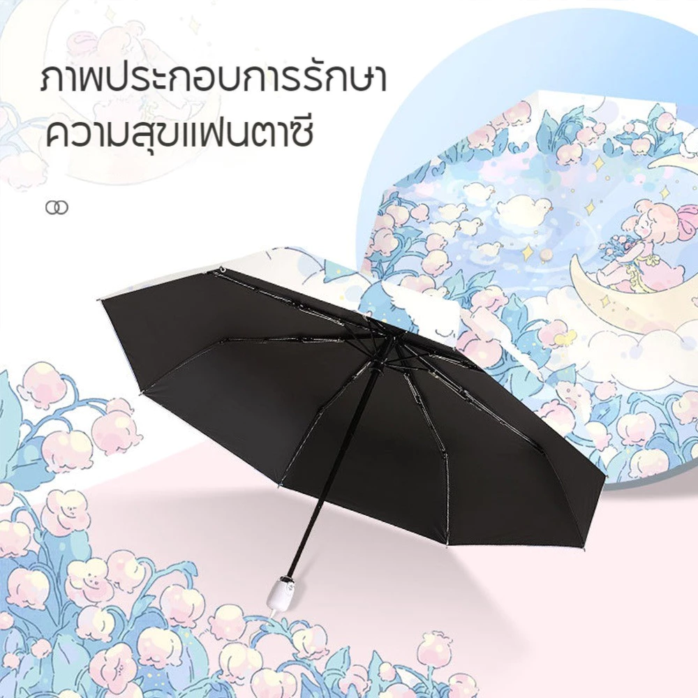 ร่มกันแดดกัน ร่มอัตโนมัติ น่ารัก พกพาสะดวก ร่มน้ำหนักเบา ทันสมัย UV thumbnail 4