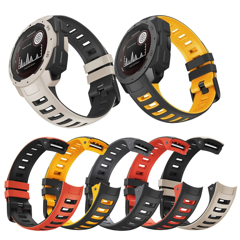 สร้อยข้อมือสายนาฬิกาสําหรับ Garmin Instinct Smart Watch 22 มม.สายนาฬิกาซิลิโคนกีฬาเปลี่ยน Wirstband นาฬิกาผู้ชายผู้หญิง
