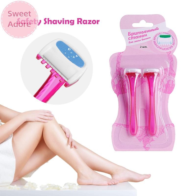 SweetAdore 2PCS Lady Bikini Razor Shaver Private Body Trimmer Manual Razor TH