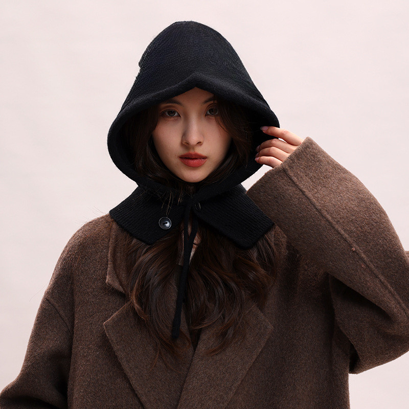 Misskoi [คลังสินค้าพร้อม] Retro Red Balach Lafa หมวกหญิงฤดูหนาวหมวกอบอุ่น Bib หนึ่งคู่ป้องกันหูหมวกขนสัตว์ถัก