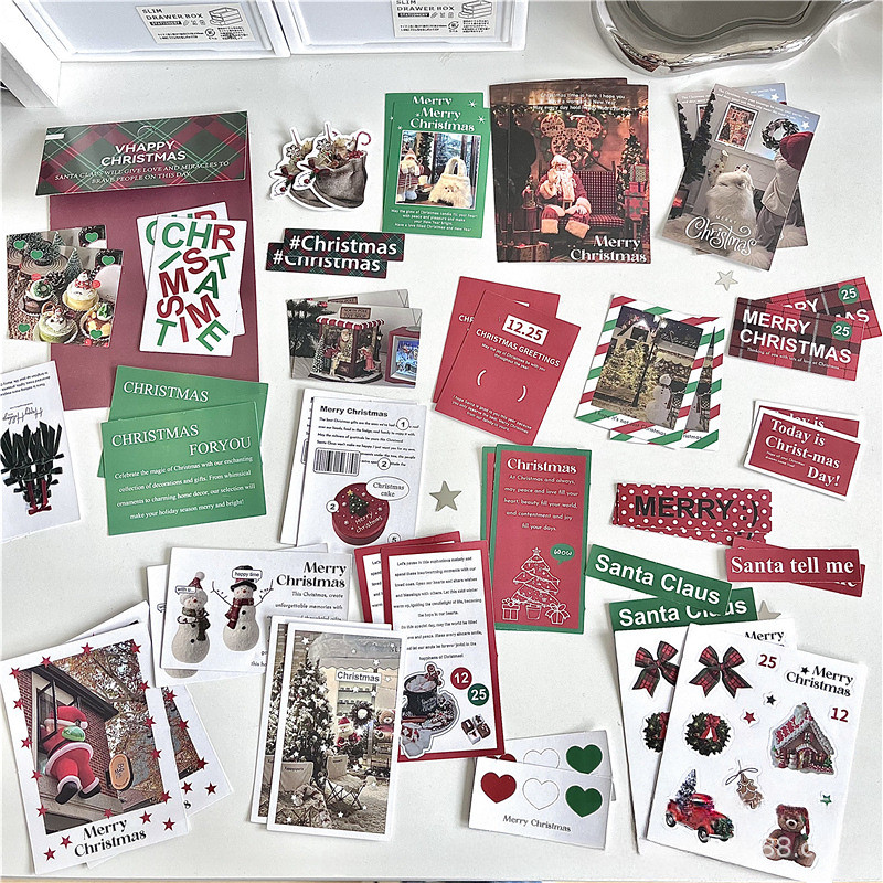 50 ชิ้น/เซ็ตคริสต์มาสสติกเกอร์แพ็คสมุดภาพปิดผนึกสติกเกอร์ ทําเอง ของขวัญตกแต่ง