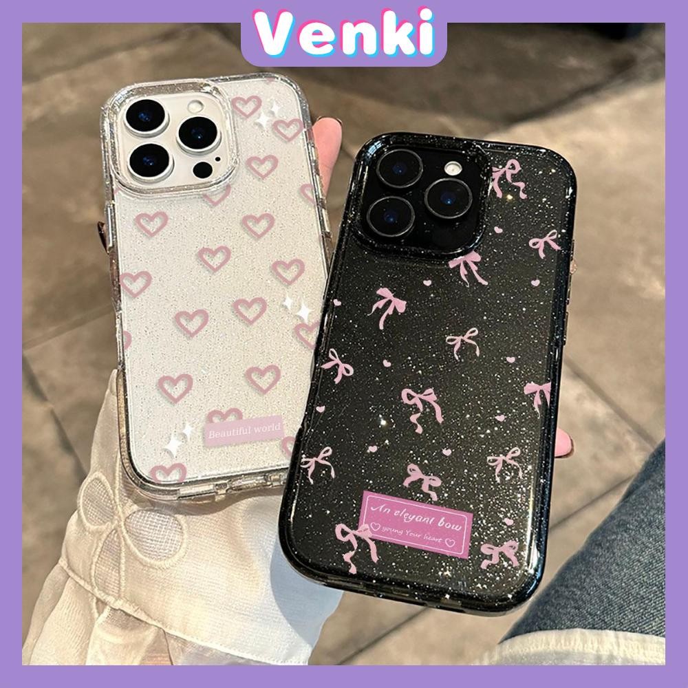 Venki - เคส iPhone 16 Pro Max iPhone 11 เคสใสแบบแวววาว TPU นุ่มสีสันสดใส โบว์สีสันสดใสสวยงาม Compatible iPhone15 Pro max 14 13 12 Pro max XS XR 7 Plus 8 Plus