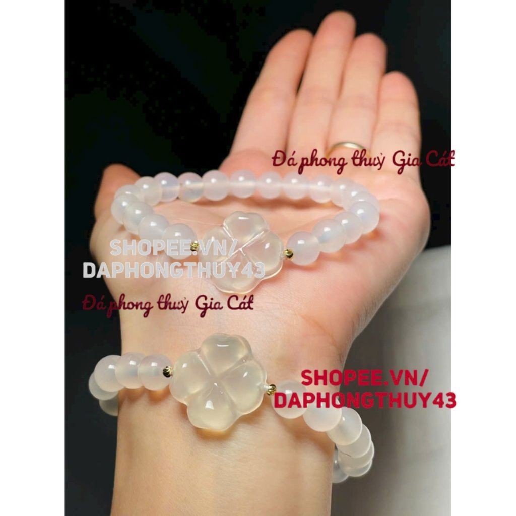 กําไลแสงพระจันทร์ขาวผสม 4 la 8mm สินค้าสวยๆ NEW