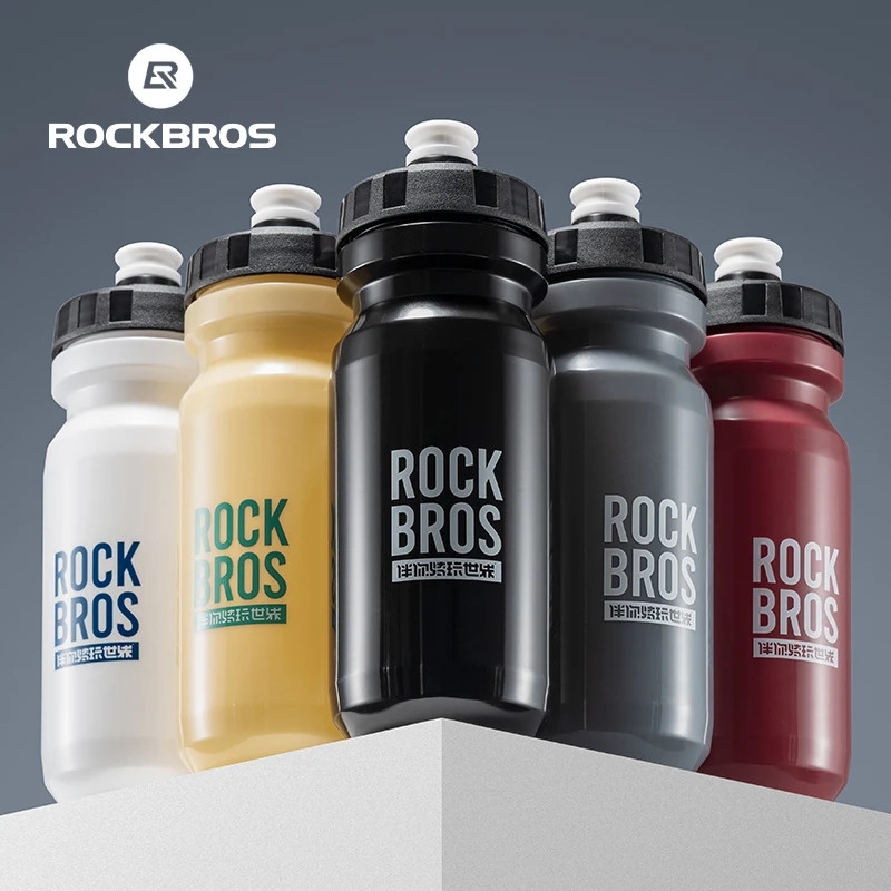 Rockbros ขวดน้ําจักรยาน 600ML พร้อมฝาครอบกันฝุ่น PP5 MTB แผนที่กาต้มน้ําป้องกันการรั่วกีฬากลางแจ้งถ้วยอุปกรณ์ขี่จักรยาน
