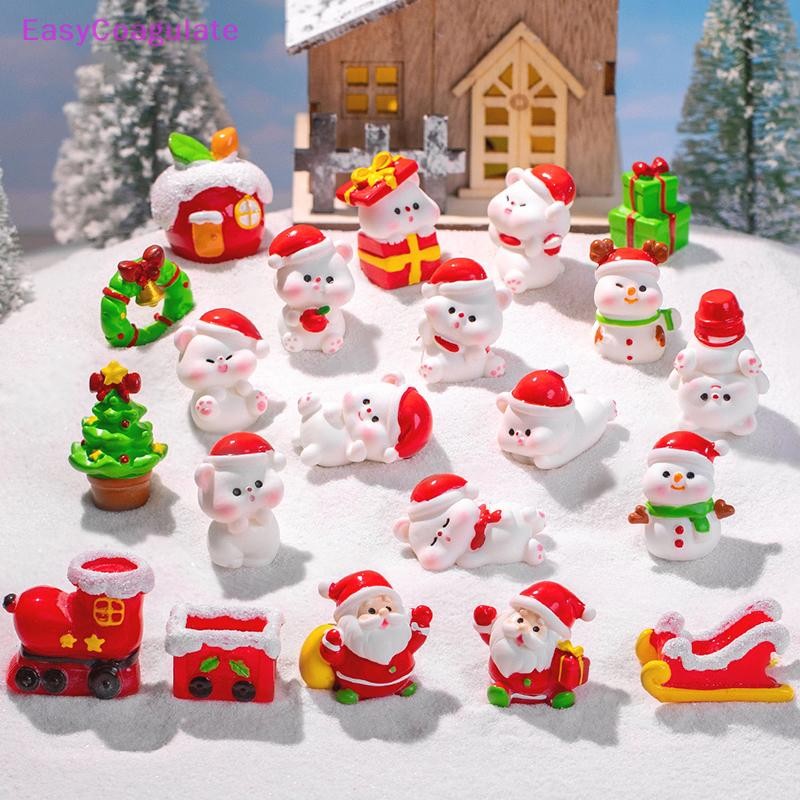 Eas 1 PC Mini เรซิ่นคริสต์มาส Santa Claus Snowman เครื่องประดับ Micro ภูมิทัศน์ตกแต่งคริสต์มาสเครื่องประดับ Home Desktop Park Decor Ate