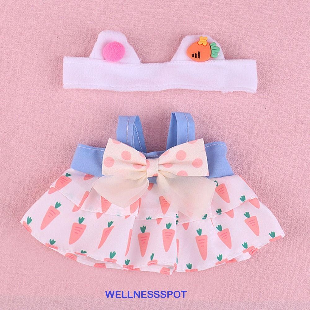 Wellnessspot เสื้อผ้าตุ๊กตาผ้าฝ้าย 20 ซม., ชุดเปลี่ยนกระโปรงหวานยัดตุ๊กตาสูท, ของขวัญเด็กเปลี่ยนเสื้อผ้า DIY การ์ตูนของเล่นตุ๊กตาเสื้อผ้าสาวของขวัญ