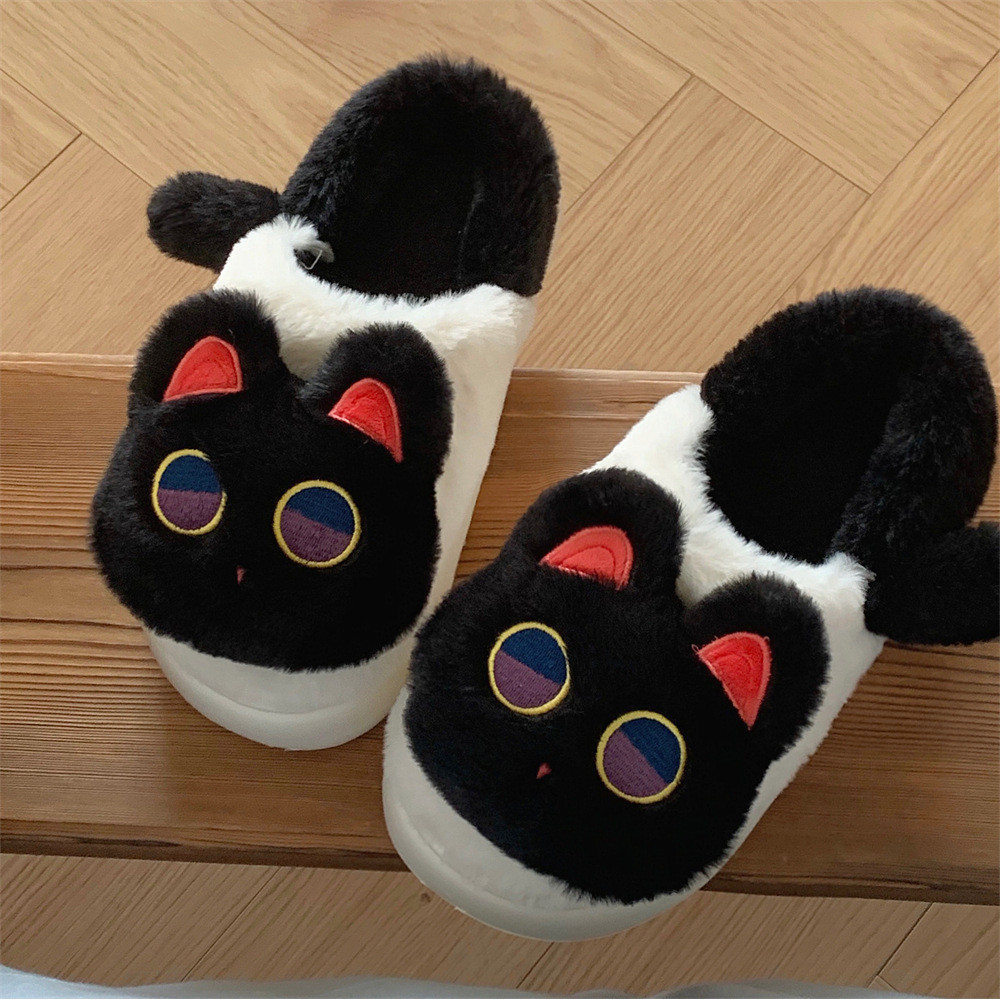 Xixtiao รองเท้าแตะผ้าฝ้ายฤดูหนาว Soft Sole รองเท้าบ้านหญิงน่ารัก Plush Keep Warm