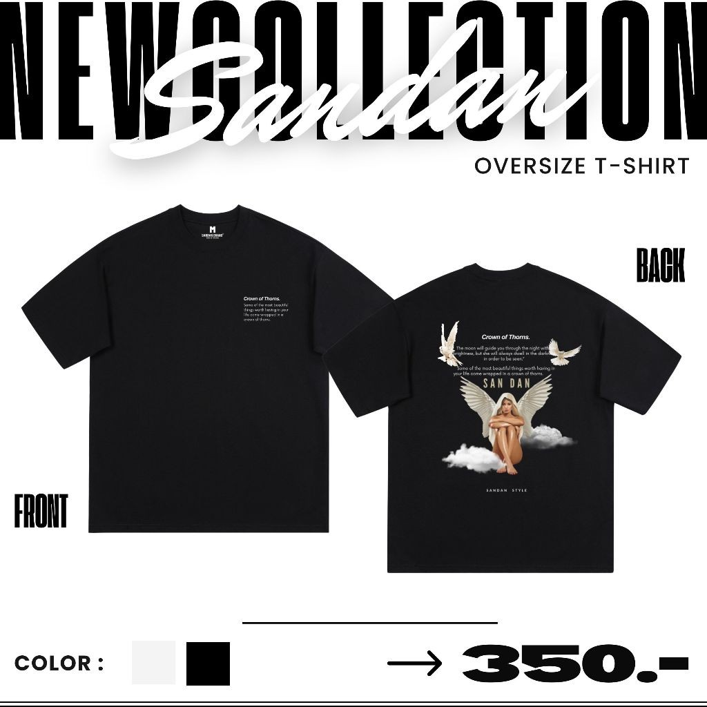 Sandan Oversize T-Shirt Cotton100% angel tee