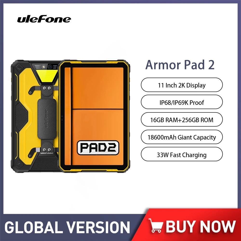 Ulefone Armor Pad 2 แท็บเล็ตที่ทนทาน 11 นิ้ว 2K สูงสุด 16GB RAM + 256GB ROM IP68/IP69K แท็บเล็ตโทรศั