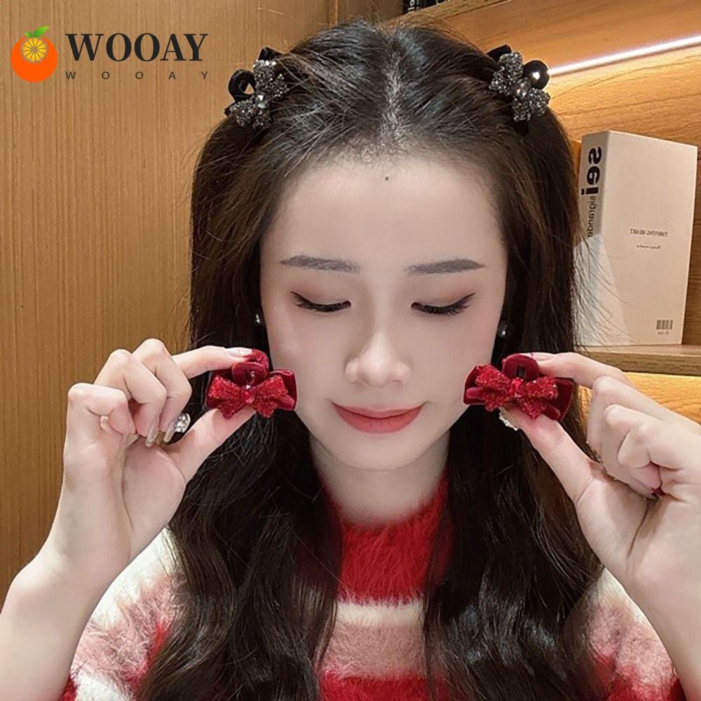 Wedgw 1PAIR Scrunchie,เครื่องประดับผมคลิปกรงเล็บฉลามกันลื่น,มินิโบว์กิ๊บติดผมไร้ร่องรอยเด็กผู้หญิง