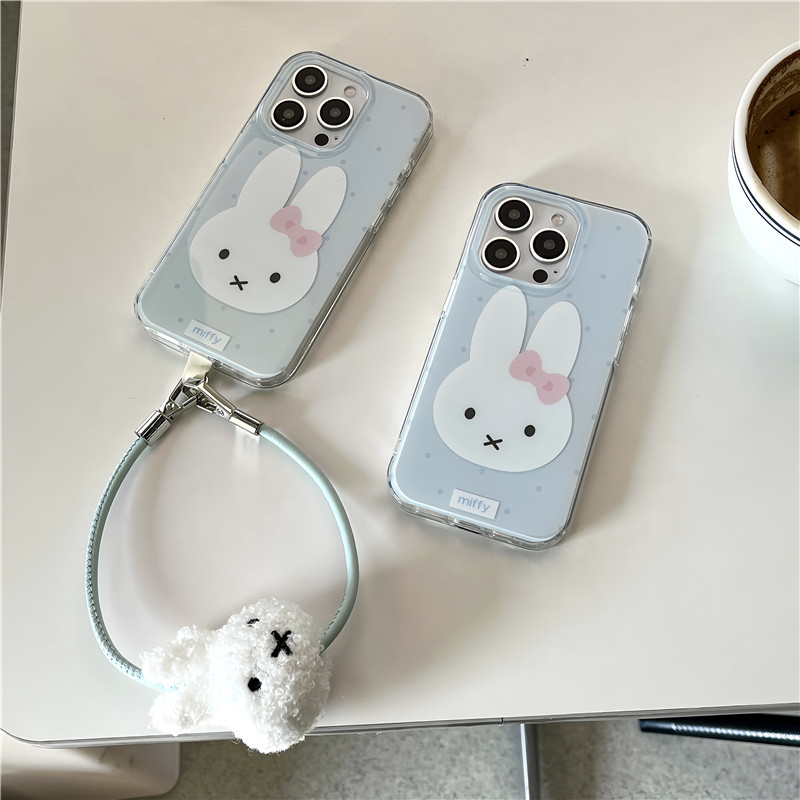 Iphone 16 Promax 15 Promax Miffy ลายกระต่ายวัสดุ TPU กระบวนการ IMD เคสโทรศัพท์พิมพ์สองด้าน