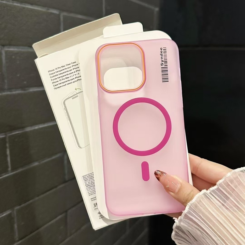บางมาก โปร่งแสงคริลิค เปลือกแข็ง พร้อมที่ชาร์จแม่เหล็กไร้สาย เคสไอโฟน สําหรับiPhone 16 15 14 13 12 11 Pro Max 14 15 Plus