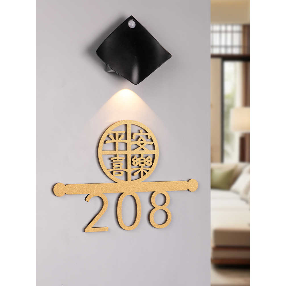 บ้านเลขที่บ้านเลขที่ประตูทางเข้า Creative B & B Room สติกเกอร์ประตูดิจิตอลอะคริลิคที่กำหนดเอง