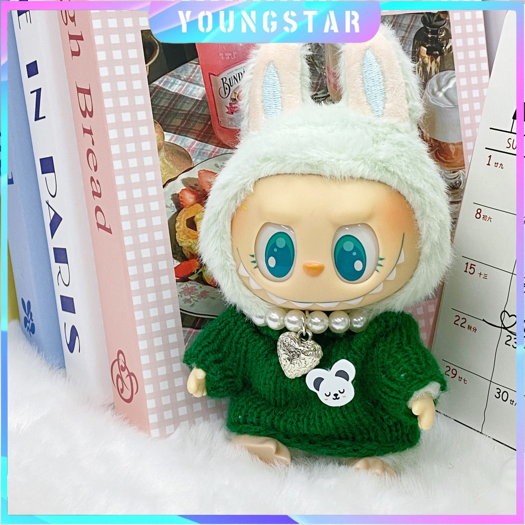 FYG 17 ซม.มินิตุ๊กตาตุ๊กตาเสื้อผ้าชุดอุปกรณ์เสริมเกาหลี Kpop Exo Labubu Idol V1 V2 สร้อยคอคอเต่าเสื้