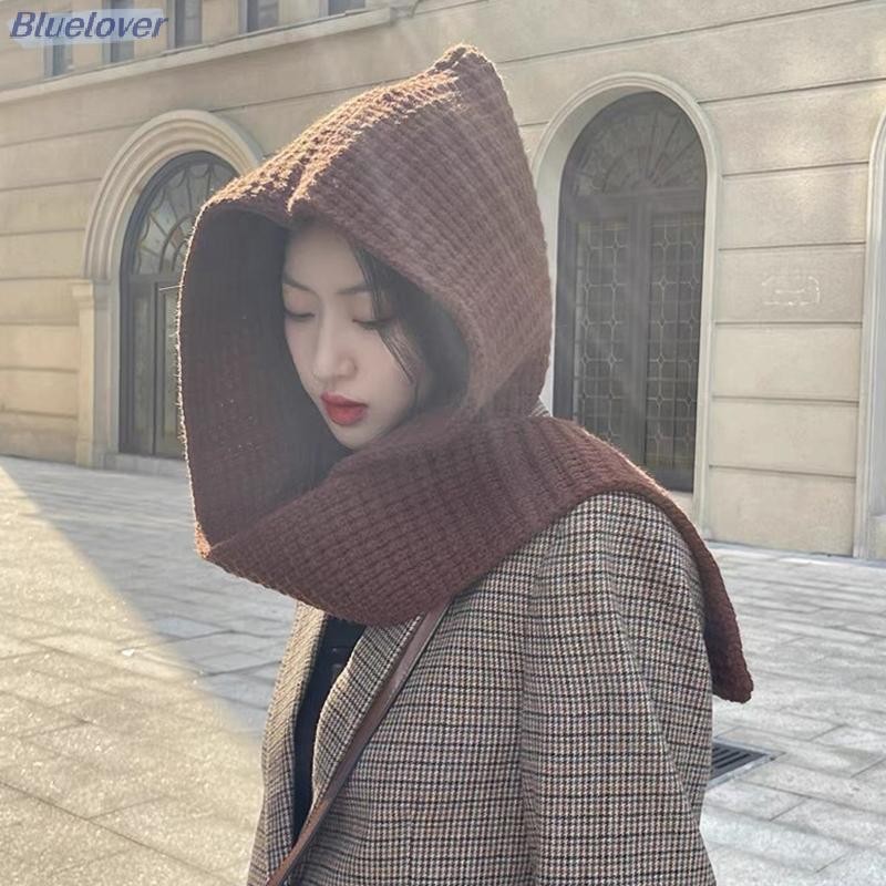 Bluelover แฟชั่น Balaclava ผ้าพันคอหมวกฤดูหนาว Warm Earmuffs หมวกสําหรับสาว Thicken คอหู Protector Beanies กลางแจ้ง Hooded ผ้าพันคอใหม่