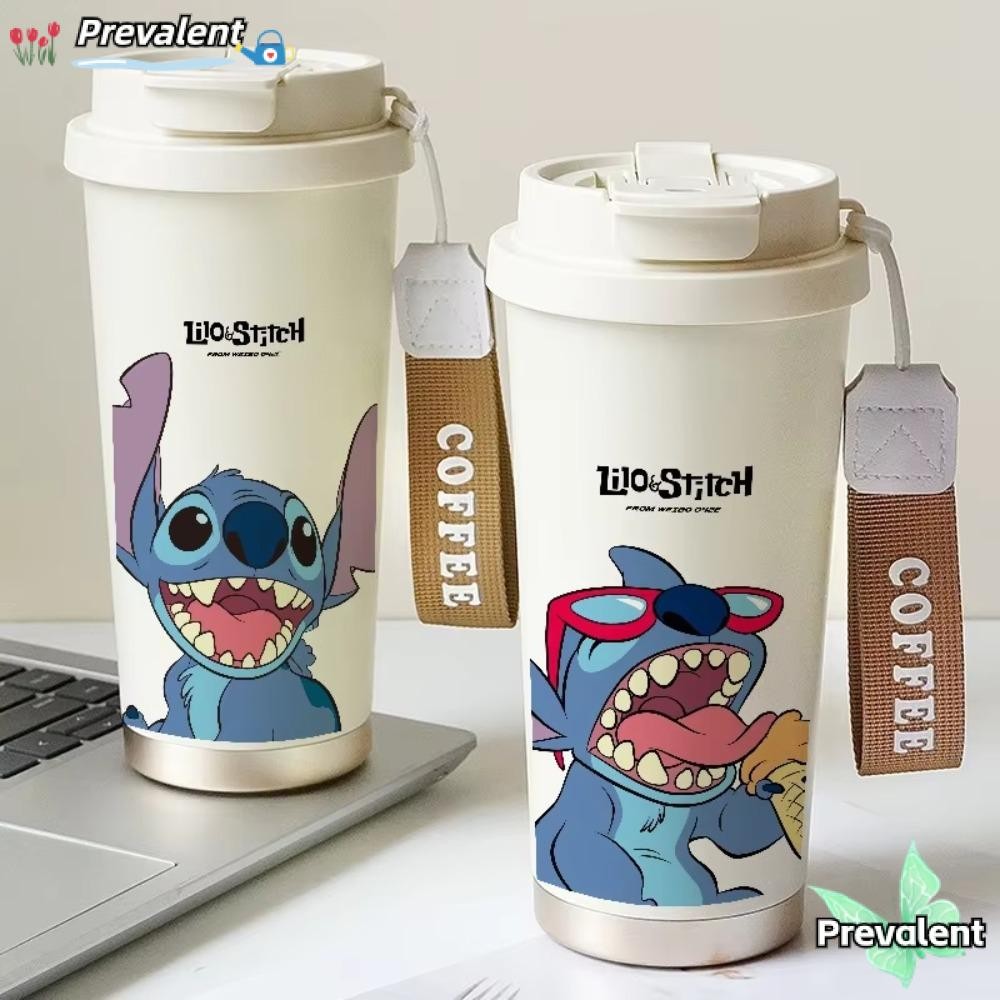 Preva แก้วเก็บความร้อนลายการ์ตูน,ถ้วยกาแฟสติชสแตนเลสสองชั้น,600mlความจุสูง Disney American Coffee Mug Drinkware