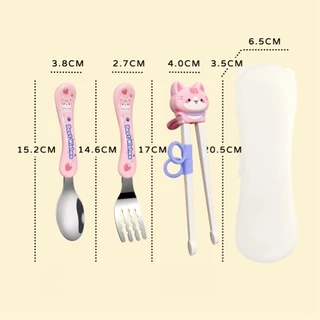 พร้อมส่ง👶ตะเกียบเด็ก ฝึกคีบ​ ชุด 4 ชิ้น ตะเกียบหัดคีบสำหรับเด็ก ลวดลายการ์ตูน ฝึกการหัดจับของเด็ก