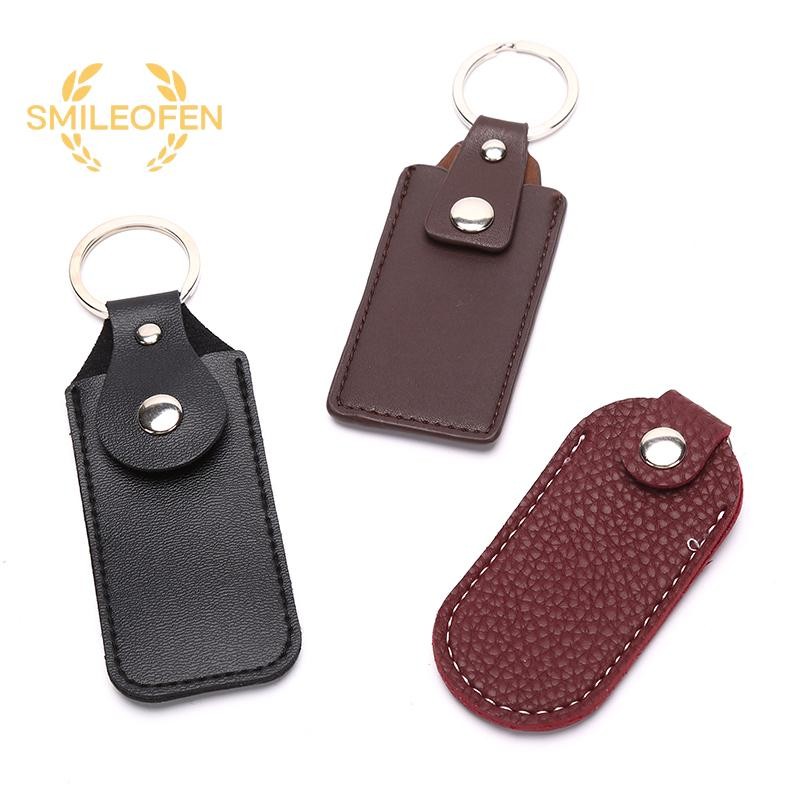 [Smileofen] กระเป๋าป้องกันเคส Usb พวงกุญแจหนังกระเป๋าแบบพกพาสําหรับแฟลชไดรฟ์ Usb ใหม่