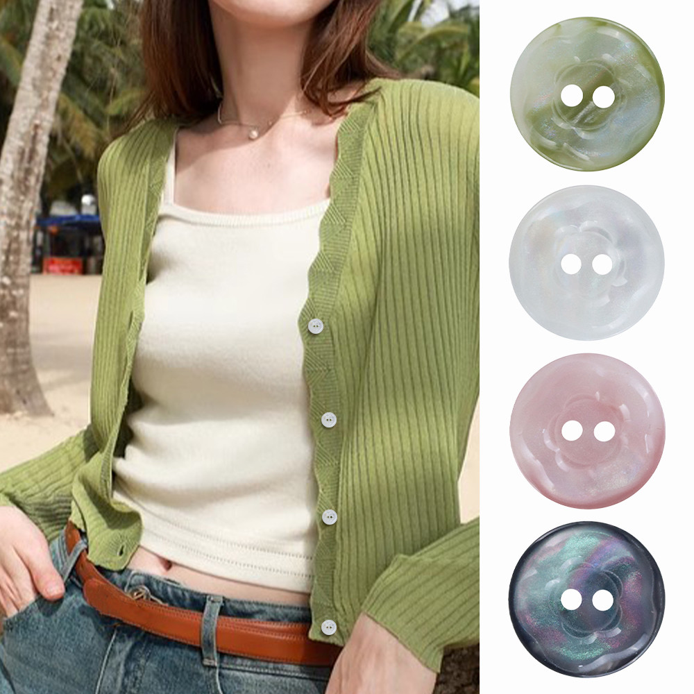 10 ชิ้น ปุ่มเรซิ่นน่ารัก (11.5/15/20มม) - ปุ่มดอกไม้ 2 หลุมเรืองแสง, 4 สี (สีเขียว/ชมพู/ขาว/ดํา) สําหรับ ทําเอง ผู้หญิงแต่งตัวเสื้อแจ็คเก็ต,อุปกรณ์เย็บผ้า