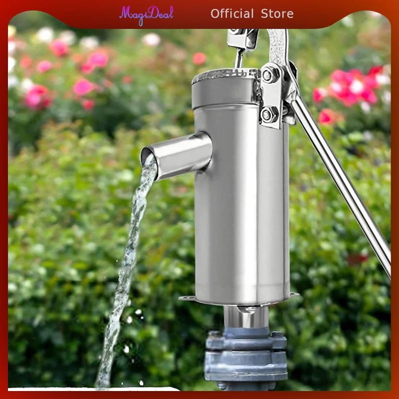 Magideal คู่มือ Well ปั๊มดูดชุดทนทานยาว 10 นิ้วสําหรับ 10M Deep Well ติดตั้งง่ายปั๊มน้ําสแตนเลสตามหลักสรีรศาสตร์