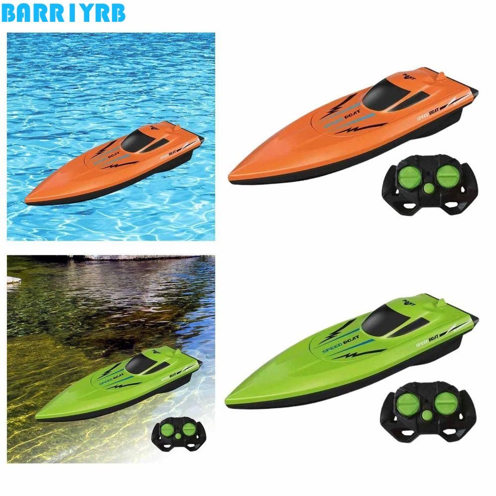 Barr1yrb รีโมทคอนโทรลเรือ,ความเร็วสูง Sailing Boat Racer RC เรือ, เด็กกันน้ํายาวนาน 2.4G ไร้สาย Speedboat ของเล่นเด็กของเล่น