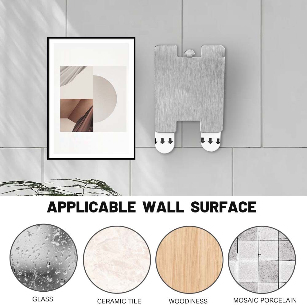 ต่อย-ฟรี กรอบรูปตะขอสแตนเลสโปสเตอร์แขวนสติกเกอร์ติดด้วยตนเองภาพคงที่เทปอุปกรณ์ตกแต่งบ้าน - รูปที่ 3