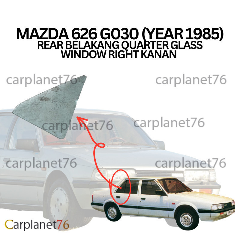 MAZDA 626 G030 1985 REAR BELAKANG QUARTER GLASS WINDOW RIGHT KANAN