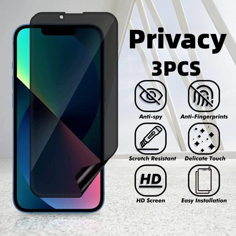 3pcs Anti Spy ความเป็นส่วนตัว HD Hydrogel ฟิล์มสําหรับ Coolpad Cool CP12s CP12p CP12 C16S C16 C15 40