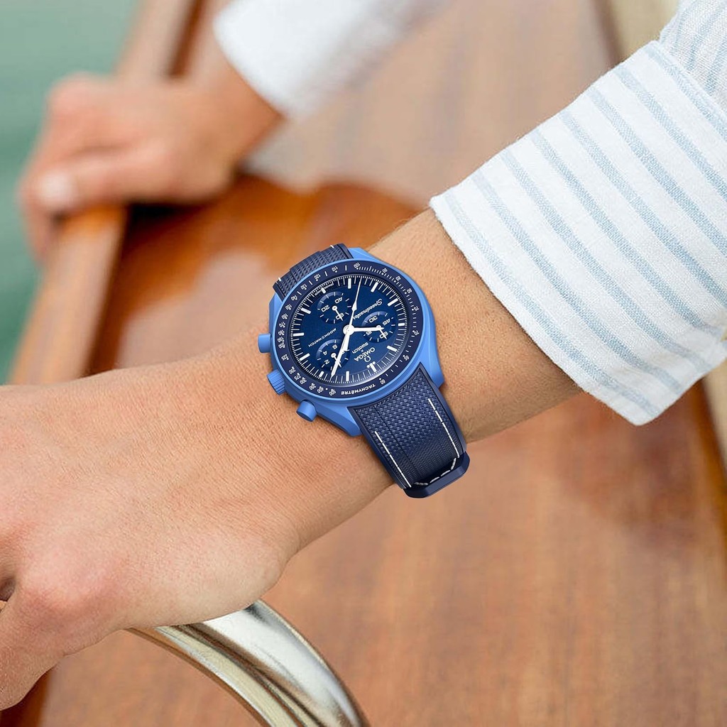 สําหรับ Omega X Swatch Moonswatch นาฬิกา 20 มม.ไม่มี Gap Soft ซิลิโคนสําหรับ Omega X Swatch Moonswatch Speedmaster