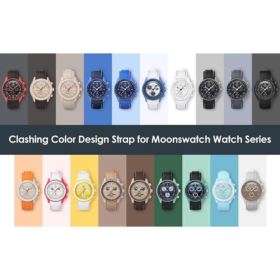 สําหรับ Omega X Swatch Moonswatch นาฬิกา 20 มม.ไม่มี Gap Soft ซิลิโคนสําหรับ Omega X Swatch Moonswatch Speedmaster