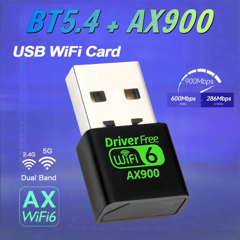 [Youyue] Wifi 6 AX900 บลูทูธ 5.4 WiFi USB อะแดปเตอร์ไร้สาย Dual Band 2.4G และ 5GHz Wi-Fi เสาอากาศ US